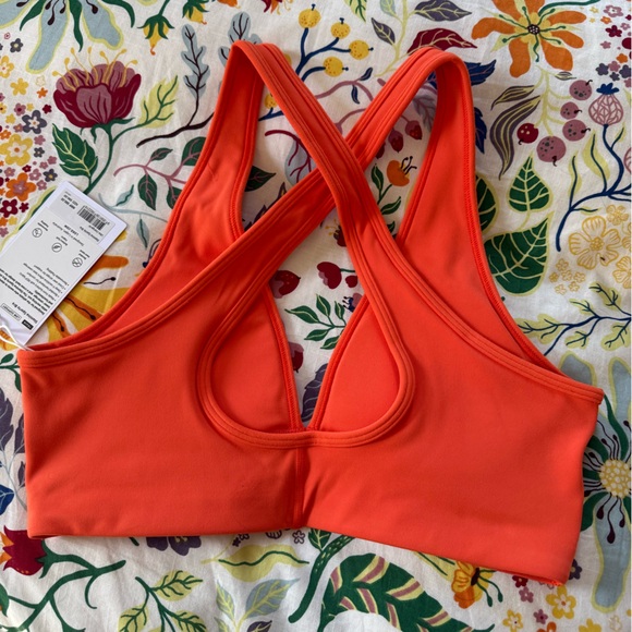 DKNY Women's Vibrant Orange Sports Bra - Picture 2 of 3